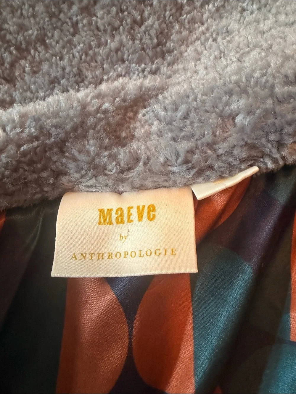 Maeve Anthropologie Lisanne Faux Fur Coat Plush Blue Womens Small